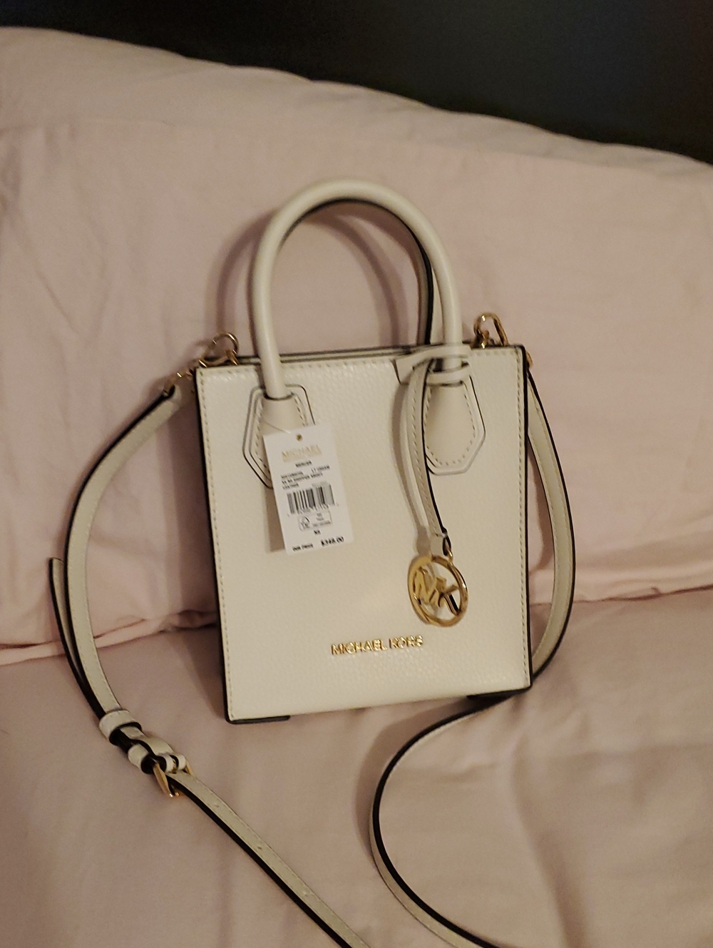 Michael Kors Cream/Off-White Leather Mini Crossbody Tote